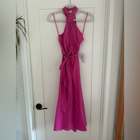 NWT STAUD
Kai Belted Poplin Halter Midi Dress - Picture 4 of 5